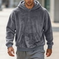 thumbnail image 2 of Frnrwgo Men's Hoodie Double-Sided Fleece Loose Fit Winter Casual Pullover with Kangaroo Pocket, 2 of 9
