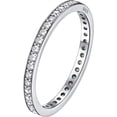 thumbnail image 1 of ORUYROP Sterling Silver Rings for Women, Shiny Cubic Zirconia Chevron Band Ring Stackabled Silver Eternity Rings Size 4-12-With Gift Packaging, 1 of 7