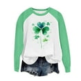thumbnail image 5 of ICHUANYI Womens Crewneck Sweatshirts Raglan St. Patrick's Print Shirts Casual Long Sleeve Pullover Tops, 5 of 5