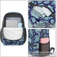 thumbnail image 4 of Paisley and Floral Blue Pattern 17" Waterproof Oxford School Backpacks for Teens, S-Shape Padded Straps, for School, Travel, Hiking, Camping, 4 of 5