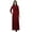 Maroon, variant on Women's Long Sleeve Maxi Mandarin Collar Plain Jilbab Dress With Pockets