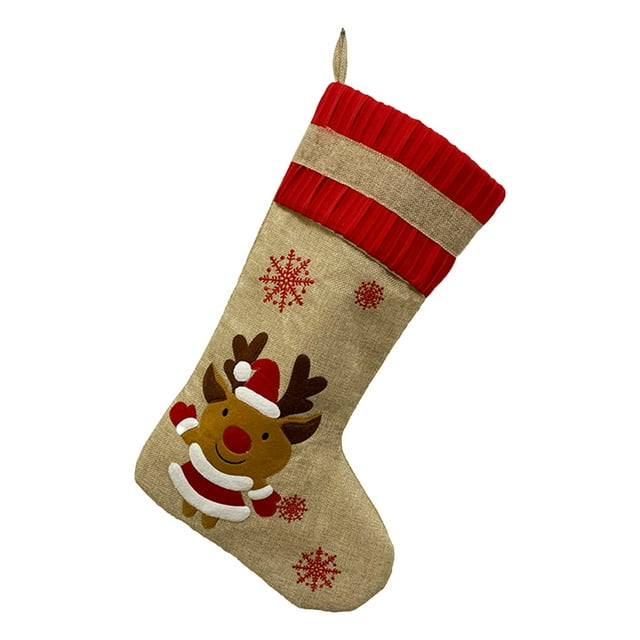 Bearachild Calcetín de Navidad árbol de Navidad chimenea ventana regalos bolsa calcetín casa Hotel tienda café fiesta decoración niños ciervos Type3 NO3 Bearachild HA065766-01