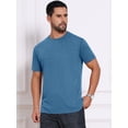 thumbnail image 4 of DARING DIVA Men's Crew Neck Short Sleeve Solid Color Retro Style T-Shirt 2XL Blue, 4 of 7