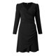 thumbnail image 5 of Moda mujer Casual cuello en V Color sólido mangas largas IrregularFolds vestido falda corta Pompotops qwe12497, 5 of 6