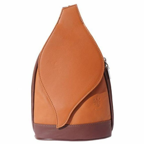 Italian Artisan 10-2060-TanBrown Foglia GM Womens Luxury Handmade Leather Backpack, Tan & Brown