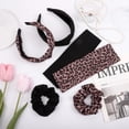 thumbnail image 5 of Abaima 6 PCS Hair Accessory Set for Women, Elastic Leopard Hair Bands, Soft Knotted Hair Scrunchies, Stylish Wide Headbands, Makeup Headwear Accessories (Black, Leopard), 5 of 7