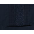 thumbnail image 3 of Men's Guayabera Cuban Beach Wedding Casual Short Sleeve Dress Shirt (Navy, 3XL), 3 of 4
