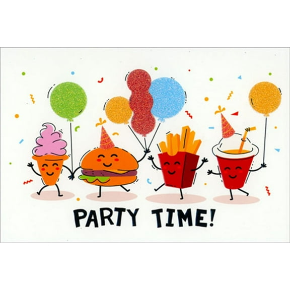 Pictura Party Time : Ice Cream, Hamburger, Fries and Drink Birthday Card
