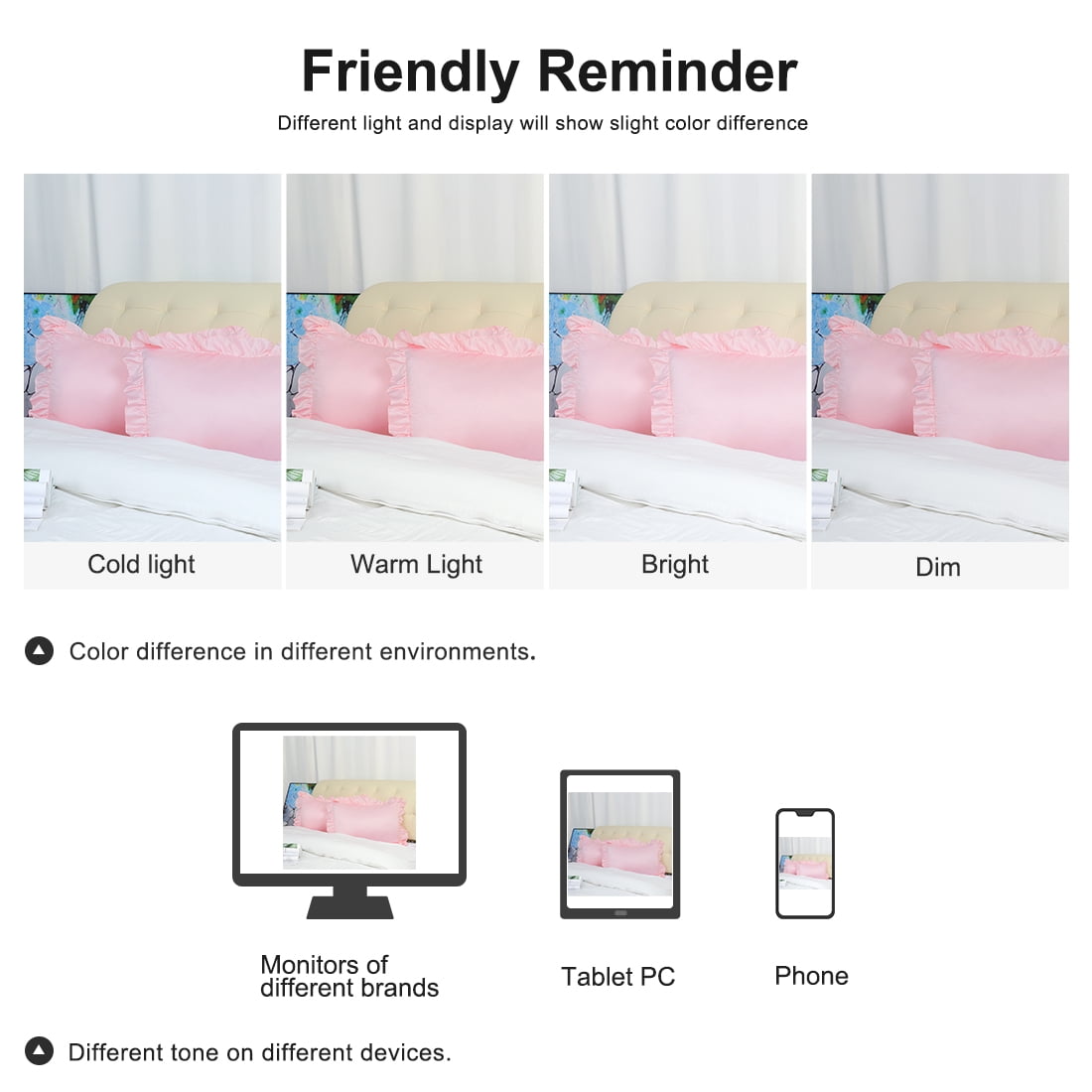 Unique Bargains 2-Piece Satin Ruffled Edge Pillowcases, Boudoir, Pink