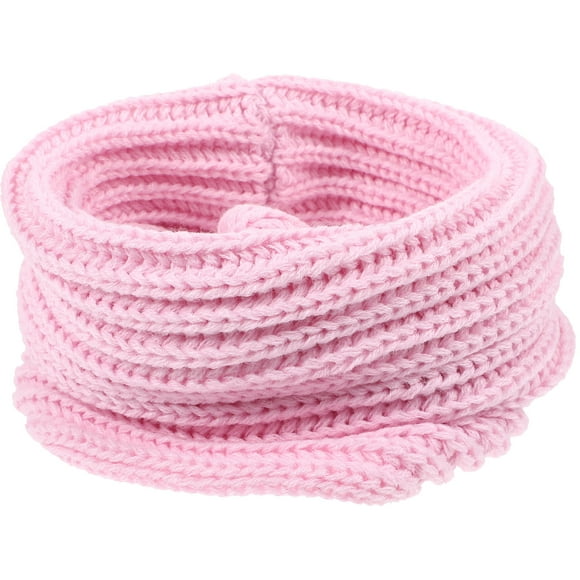 Mujeres Invierno Cálido Infinito One Circle Knit Wool Blend Cowl Loop Bufanda Chal Grueso Pañuelo para el cuello (Rosa)
