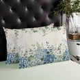 thumbnail image 4 of Blue Flowers Throw Pillow Cover 20 x 36 Inch Decorative Pillow Cover Green Eucalyptus Floral Country Beige Lumbar Pillowcase Seasonal Rectangle Cushion Case for Couch Sofa Bed Living Room, 4 of 7