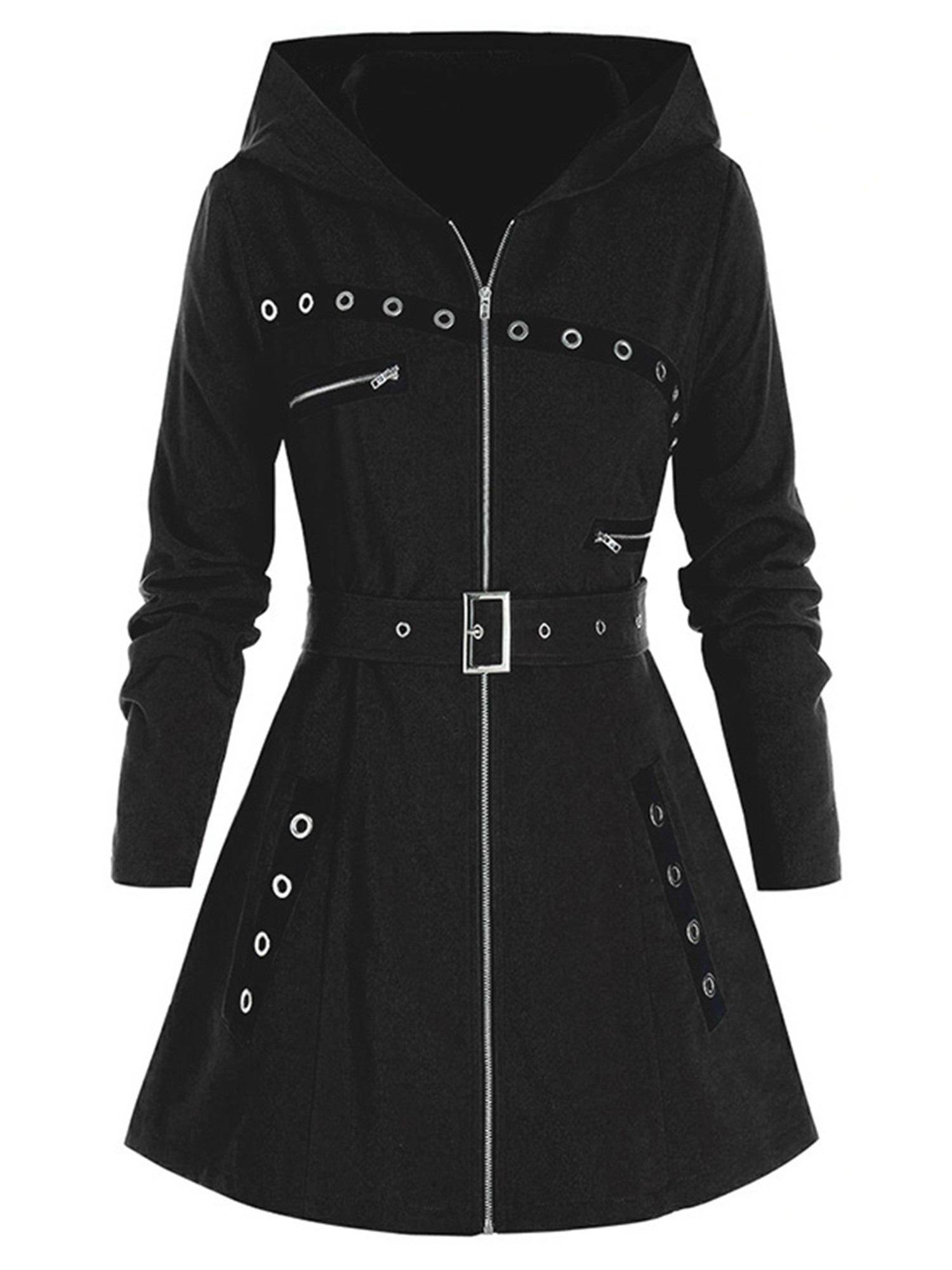 JustVH Women's Plus Size Zip Up Anorak Hoodie Jacket Coat Outwear