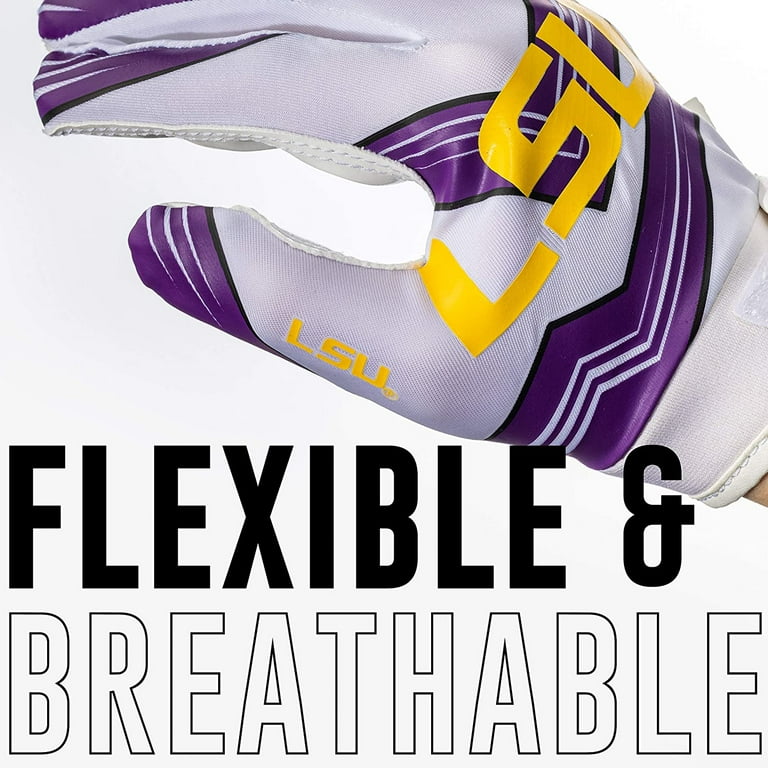 Franklin Sports LSU Tigers Youth Football Receiver Gloves Tacky