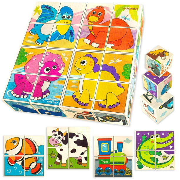 Quokka Wooden Blocks Puzzles for Babies and Toddlers 1 2 3 Year Olds