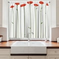 thumbnail image 2 of Ambesonne Flower Kitchen Curtains, Red Poppies on Spring, 55"x45", Vermilion Green, 2 of 3