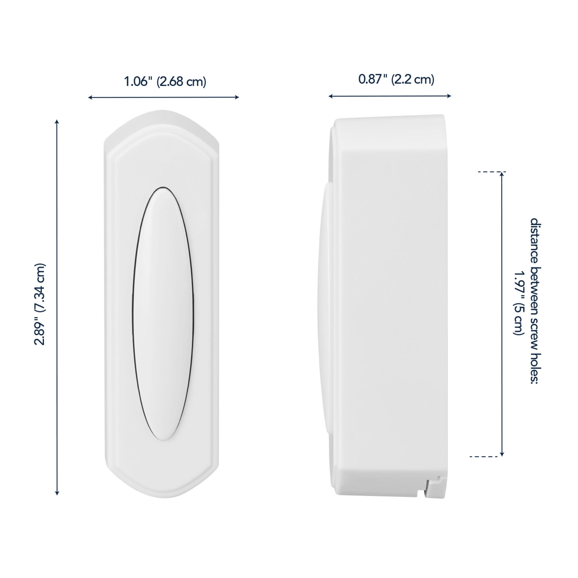 Globe Electric 91008668 Heath Zenith Plastic Wireless Push Doorbell Button - White