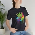 thumbnail image 2 of Neon Princess Crown tshirt, Blacklight Glow Artsy tee, Royal lovers Gift, 2 of 2