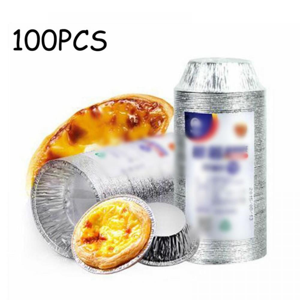 100 Pcs Mini Individual Pot Pie Pans, Round Disposable Aluminum Tins