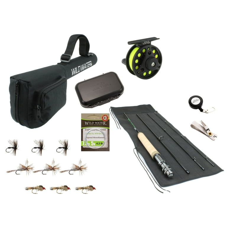  Wild Water Fly Fishing 9 Foot, 4-Piece, 3/4 Weight Fly Rod  Deluxe Complete Fly Fishing Rod and Reel Combo Starter Package : Sports &  Outdoors