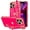 Hot Pink, variant on IPhone 13 Case, Cute Love-Heart Plating, Bling Silicone, Camera Lens Protection, Shockproof Bumper for Girls (6.1")
