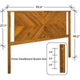 thumbnail image 3 of Vivian Queen Headboard ONLY, Rustic & Scandinavian Style with Solid Acacia Wood, Easy Assembly, Rustic Golden Brown, 3 of 11