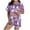 Purple#14, variant on Tnhcen Women's Halloween Cute Printed Short Sleeve Collared Pajama Set Comfortable Loungewear Soft Sleepwear S-2XL Light Blue