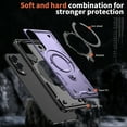 thumbnail image 4 of Dteck Magnetic for Samsung Galaxy S25 Edge Case with Kickstand, Shockproof TPU+PC Case Compatible with MagSafe Military Grade Ring Stand Heavy Duty Drop Rugged Cover for Galaxy S25 Edge,Purple, 4 of 6