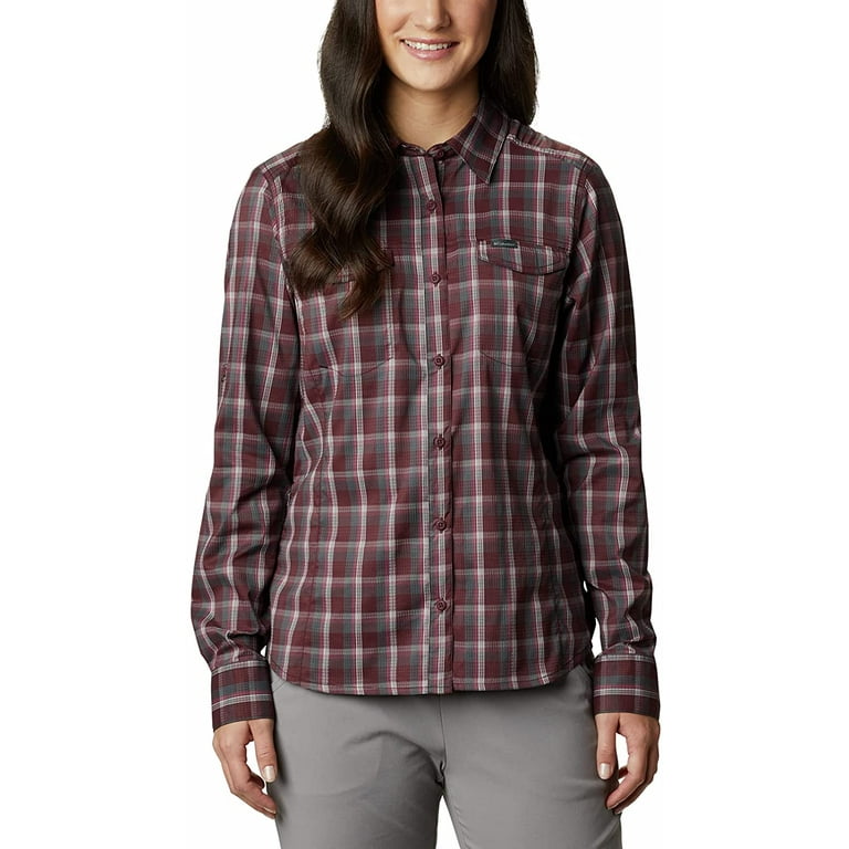 Columbia women's silver ridge lite plaid long sleeve shirt hotsell