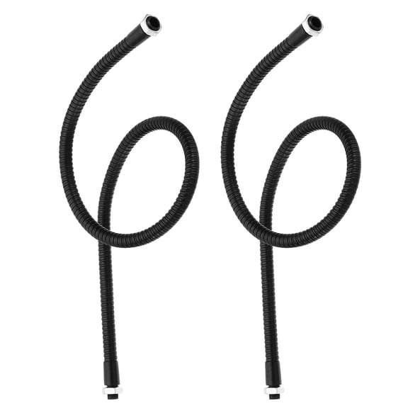 Uxcell 23.6" Gooseneck Hose, 2 Pcs M8 to M10 Fine Thread Bendable Metal Hose Flexible Arm Soft Tube Extension, Black