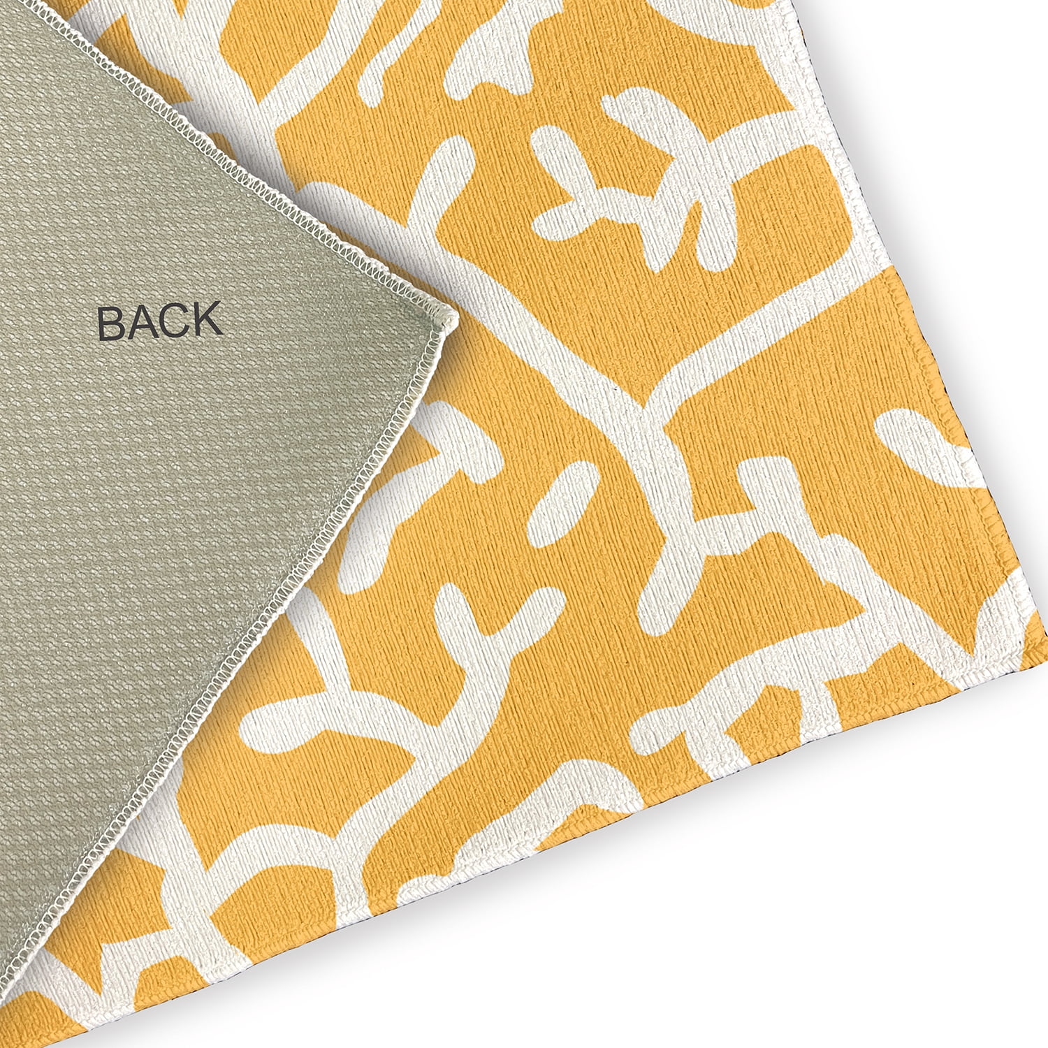 4' x 6' Simply Daisy Seaweed Beach Style Chenille Area Rug, Egg Yolk Yellow
