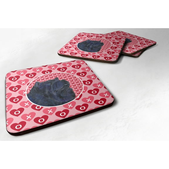 Carolines Treasures SS4501FC Chow Chow Hearts Love and Valentines Day Portrait Foam Coaster Set of 4 3 1/2 x 3 1/2