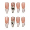 thumbnail image 5 of French Luxury Fake Nails Extra Long Press on Butterfly Rhinestone Nails White Square Acrylic False Nails - Tips 24 Pcs, 5 of 5