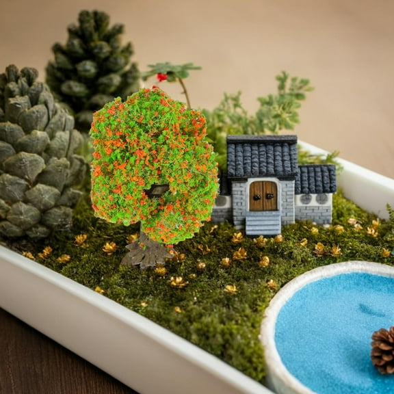 GAXIRE PVC Scenery Landscape Artificial Tree Model Tree Green 1Pcs