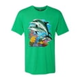 thumbnail image 2 of Wild Bobby, Pair of Dolphins Swimming in Ocean Animal Lover Mens Premium Tri Blend T-Shirt, Envy, Small, 2 of 3