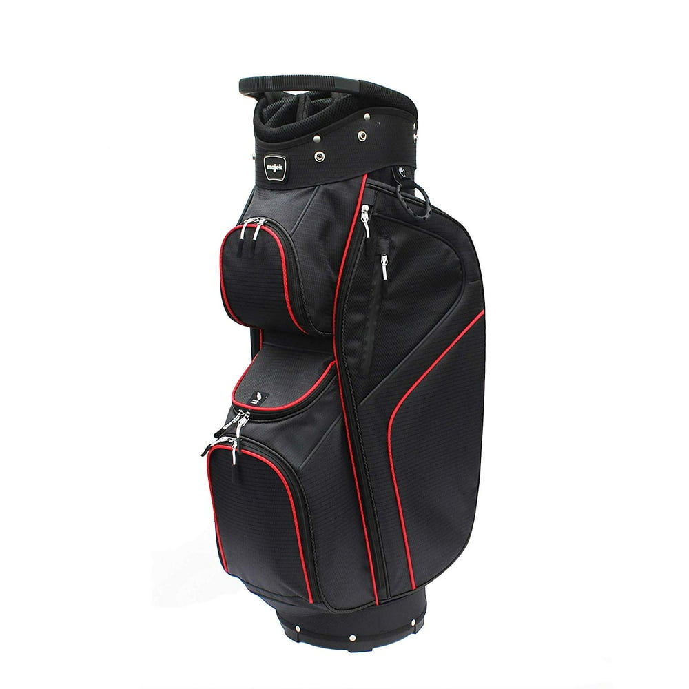 Majek Men's Black Red Golf Bag 9 inch 14way Friendly Separator Top