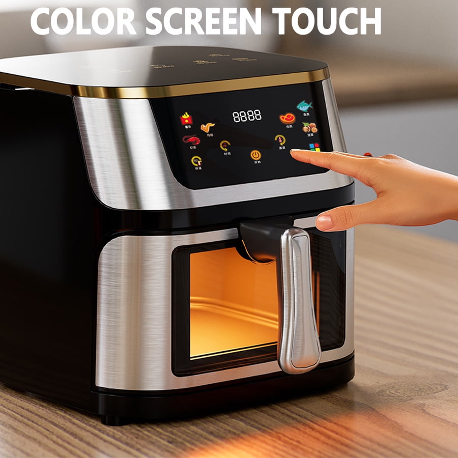 Stainless steel visual intelligent household 10L large capacity air fryer