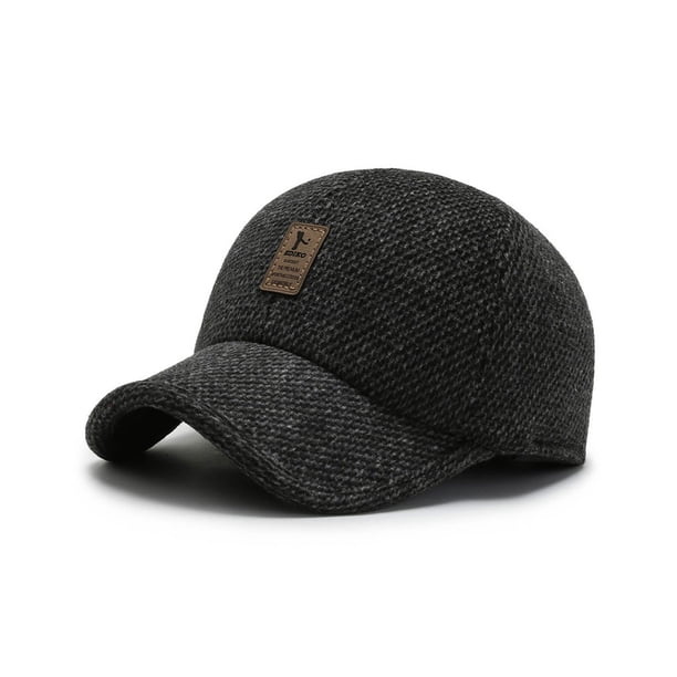 Qarigey Gorra de béisbol cálida de otoño para hombre, gorra de moda de algodón con hebilla ajustable, gorras deportivas cálidas para el ocio Sombreros Negro Qarigey AP013114-02