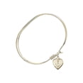 thumbnail image 2 of 7 inch Oval Eye Hook Bangle Bracelet w/ Heart / Confirmation in Gold-Filled, 2 of 3