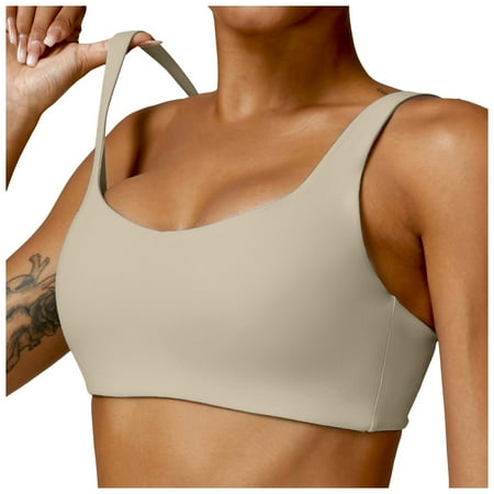 Riforla Backless Sports Bra Women s One Shoulder Sexy Padded Bustier Push up Gym Tops Straps Yoga Bra Workout Bra Fitness Bralette Women Bras Brown L