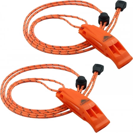 GJX Emergency Whistles with Lanyard Safety Whistle Survival Shrill Loud Blast for Kayak Life Vest Jacket Boating Fishing Boat Camping Hiking Hunting Rescue Signaling Kids Lifeguard Plastic 2 Pack
