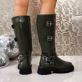 thumbnail image 4 of Bottes Hauteur Genou Femmes Décontractées Hiver Extérieur Intérieur Similicuir, 4 of 9