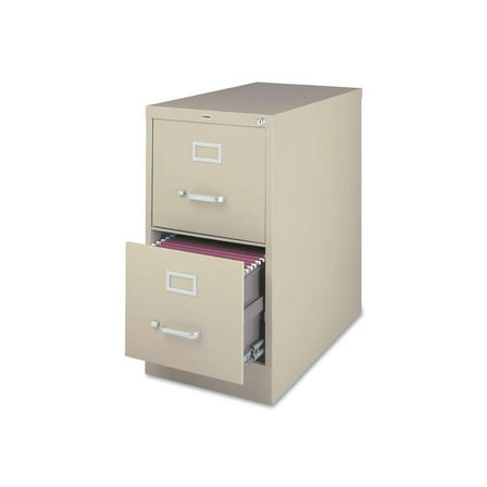Lorell 2-Drawer Lockable Vertical File Cabinet with Lock, Beige