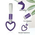 thumbnail image 3 of Uxcell 4 Pcs Heart Shaped Car Handle Straps, Car Hanging Accessories Bumper Warning Ring Drift Charm for Auto Bus Decor Interior Exterior Decoration, Purple (White Strap), 3 of 6