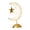Gold, variant on 7829 Ramadans Eid Table Decoration Handheld Hollowout Metal Moon and Star Ornament with Base for Islamic Centerpieces Decors