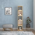 thumbnail image 2 of Ada Home Decor Furniture Multiple Tier Open Shelf Oak White Braeside Modern Bookcase, 2 of 7