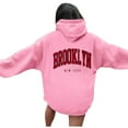 thumbnail image 2 of PuLe Hoodies Women's Long Sleeve Hooded Drawstring Sweatshirts Trendy Casual Loose Fit Hoodies Letter Printed 2024 Fall Pullover, 2 of 3
