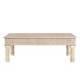 thumbnail image 3 of Milton Solid Wood 3-Piece Carved Living Room Table Set Weathered Finish, 3 of 13