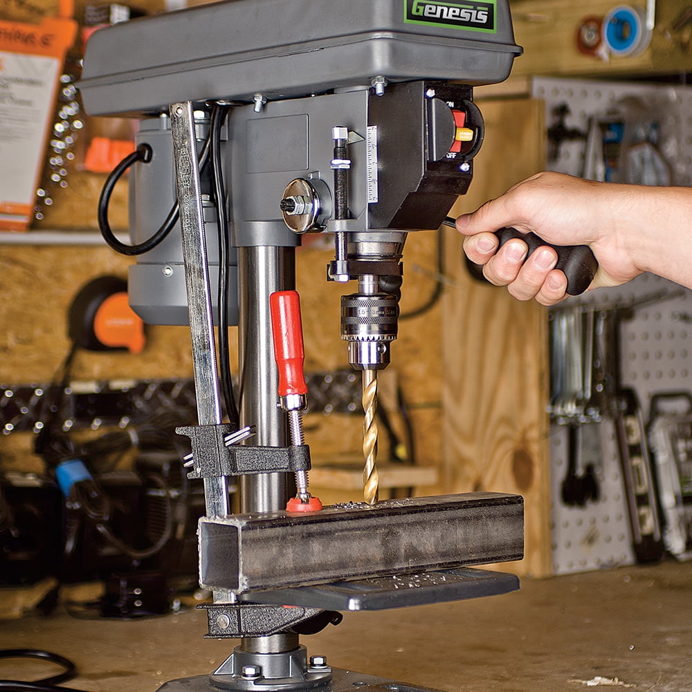 Genesis GDP805P 8 In. 5-Speed 2.6 Amp Drill Press with 1/2 In. Chuck & Tilt Table,