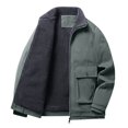 thumbnail image 3 of BADHUB Men's Sherpa Lined Jacket Turn Down Collar Winter Coat Big Pockets Thicken Jacket, 3 of 8
