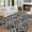 Gray, variant on GlowSol Area Rug 5'x7' Farmhouse Geometric Moroccan Rug Washable Rug Stain-Resistant Accent Rug for Dining Room Home Office, Black